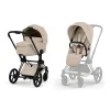 Carucior 2 in 1 Cybex Priam V colectia Platinum 2026 Cozy Beige cadru Matt Black