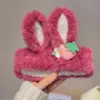Bandă pentru machiaj plușată „Iepuraș” (urechi, căpșună)
