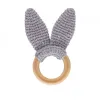 Игрушка для прорезывания зубов с деревянным кольцом BabyJem Grey