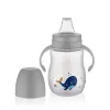 Canuta cu toarte si tetina din silicon BabyJem Gri, 250 ml