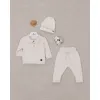 Leo King Baby Boy Set Of 3 Pieces - White 8007/2 3-6 / 62-68cm