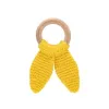 Хлопковая игрушка для прорезывания зубов с деревянным кольцом BabyJem Yellow
