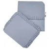 Set pentru carucior si pat cu dantela FEEDO Pastel Blue, 30x35, 85x75 cm foto