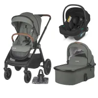 Carucior modular 3in1 Coccolle Aspen Moss green cu Scoica auto iSize Coccolle Rilax Greystone