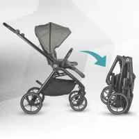 Коляска модульная 3в1 Coccolle Serry Moss green + автокресло iSize Coccolle Knox Greystone