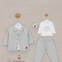 Leo King Baby Boy Set Of 3 Pieces - Grey 8009/2