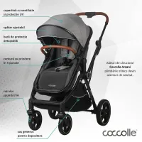 Carucior transformabil 3in1 Coccolle Amani iSize - Anthracite