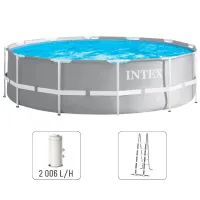 INTEX Piscină PRISM FRAME PREMIUM 366х99сm, 8592L cadru metalic, cu pompă de filtrare - Preț, Recenzii și Cumpărare Online