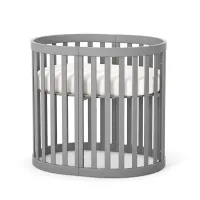 Pătuț Veres LD14 Oval, Lemn Masiv De Fag, Cu Legănare, Roți Și Extensie - Graphite, 140 X 70 Cm - Preț, Recenzii și Cumpărare Online