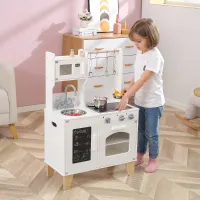 Bucătărie din lemn cu accesorii, lumină și sunet, albă