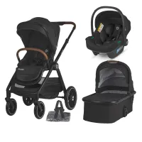 Carucior modular 3in1 Coccolle Aspen Jet Black cu Scoica auto iSize Coccolle Rilax Greystone
