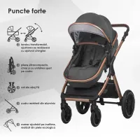 Коляска-трансформер 3 в 1 Coccolle Melora – Diamond Black