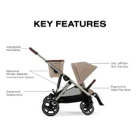 Коляска для близнецов Cybex Gazelle S — Chocolate Brown