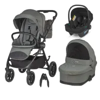 Коляска модульная 3в1 Coccolle Serry Moss green + автокресло iSize Coccolle Knox Greystone