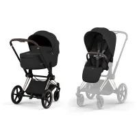 Carucior 2 in 1 Cybex Priam V colectia Platinum 2026 - Sepia Black, șasiu Rose Gold