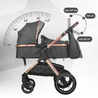 Коляска-трансформер 3 в 1 Coccolle Melora – Diamond Black