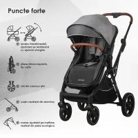 Carucior transformabil 3in1 Coccolle Amani iSize - Anthracite