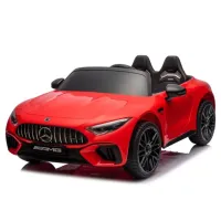 Детский электромобиль Mercedes-Benz SL63 с пультом, EVA колёса, кожаное сиденье, Bluetooth, 12V, Красный