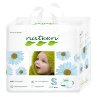 Scutece biodegradabile, ecologice, Nateen Premium Line Small (marimea 2, 3-6 kg), 20 bucati - Unica