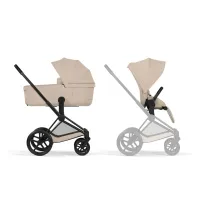 Carucior 2 in 1 Cybex Priam V colectia Platinum 2026 Cozy Beige cadru Matt Black