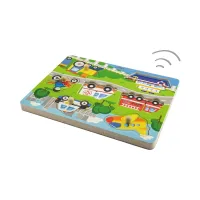 Puzzle tactil Mijloace de transport (cu sunet)