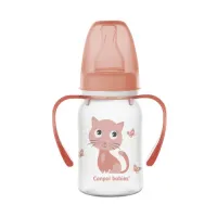 canpol 11/823 Тритановая бутылочка с ручкой "happy animals" 120 мл.(3+)