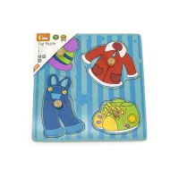 Puzzle din lemn cu buton „Haine”
