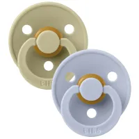 Набор из 2 круглых пустышек BIBS Colour Khaki/Dusty Blue (0-6 мес.) foto