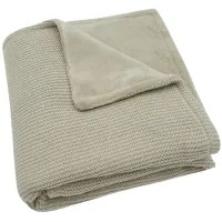 Paturica Jollein Basic Knit Olive Green/Fleece, 75x100 cm