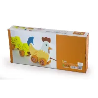 Jucărie de tras, cu șiret "Găină cu doi pui"