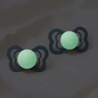 Набор из 2 симметричных силиконовых пустышек BIBS Supreme Glow Sage/Cloud (0-6 мес.) foto