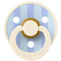 Пустышка круглая латексная BIBS Studio Colour Block - Ivory/Dusty Blue (0-6 мес.) foto