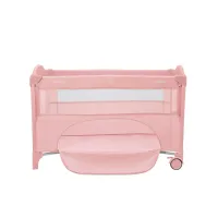 Patut pliabil cu 2 nivele KikkaBoo Milky Way Pink foto