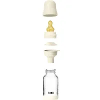 Biberon din sticla anticolici BIBS Ivory cu tetina din latex 0+ luni, 120 ml foto
