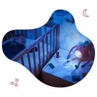 Lampa de veghe Badabulle Barnabe in forma de capsuna cu proiectii si sunete linistitoare foto