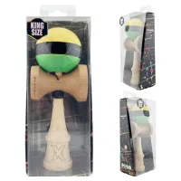"Kendama X Original", Profesionala, Flippy, Rulment Metalic, Ața 55 cm, Ultra aderent, Cupe Mari, 7 x 6 x 18 cm, tricolor