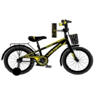 BICICLETĂ 20" Negru + galben (cadru oțel, frînă de mînă)