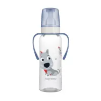 canpol 11/845 Бутылочка с ручкой "happy animals" 250мл. (12+)