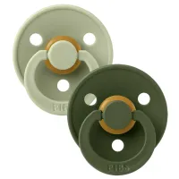 Set 2 suzete rotunde din latex BIBS Colour Sage/Hunter Green (6-18 luni) foto