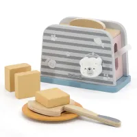 Set de joaca din lemn "Mic dejun cu toaster", 8 piese