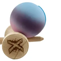 "Kendama X Original", Профессиональная, Flippy, Металлический Стержень, Веревка 55 см, Большие чашки, 7 x 6 x 18 см, фиолетово-голубой градиент
