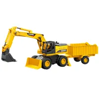 1:14 Utilaj special „Excavator cu remorcă” 3 în 1 (lumini/sunete)