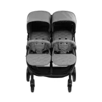 Carucior pentru gemeni KikkaBoo Happy 2 Light Grey foto