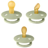 Set 3 suzete BIBS Colour Sage Latex, tetina rotunda, simetrica & anatomica (0-6 luni) foto