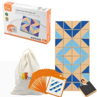 Деревянный игровой набор "Магнитная мозаика", 40 блоков и 20 карточек