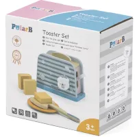 Set de joaca din lemn "Mic dejun cu toaster", 8 piese