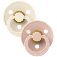 Set 2 suzete rotunde din latex BIBS Colour Ivory/Blush (6-18 luni) foto