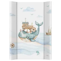 Saltea de infasat tare pe 2 parti Ceba Baby Ultra Light Ocean Adventure, 70x50 cm