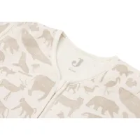 Sac de dormit cu maneci detasabile Jollein Sleepy Animals Nougat, 70 cm