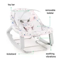 Музыкально-электронные качели 3 в 1 Ingenuity Cozy Pink foto